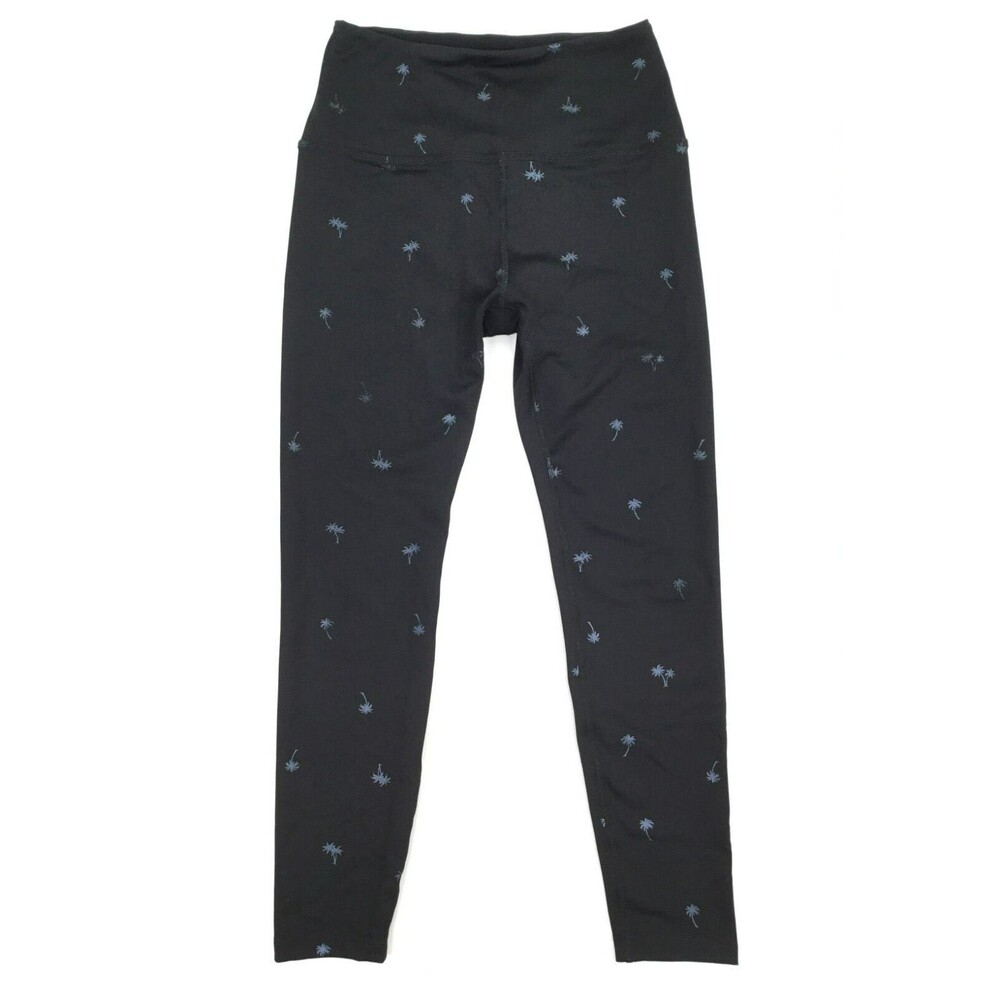 Beyond Yoga Palm Tree Leggings Women Small Shine On High Rise Black Yoga US Made